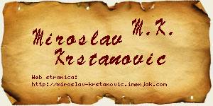 Miroslav Krstanović vizit kartica